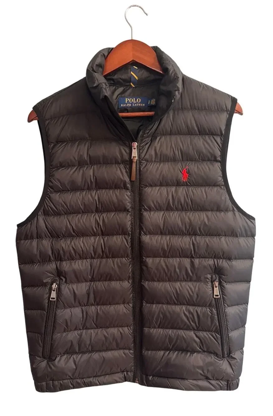 Polo Ralph Lauren Black Puffer Vest Full Zip Down Jacket NWOT Men's S/Women's M
